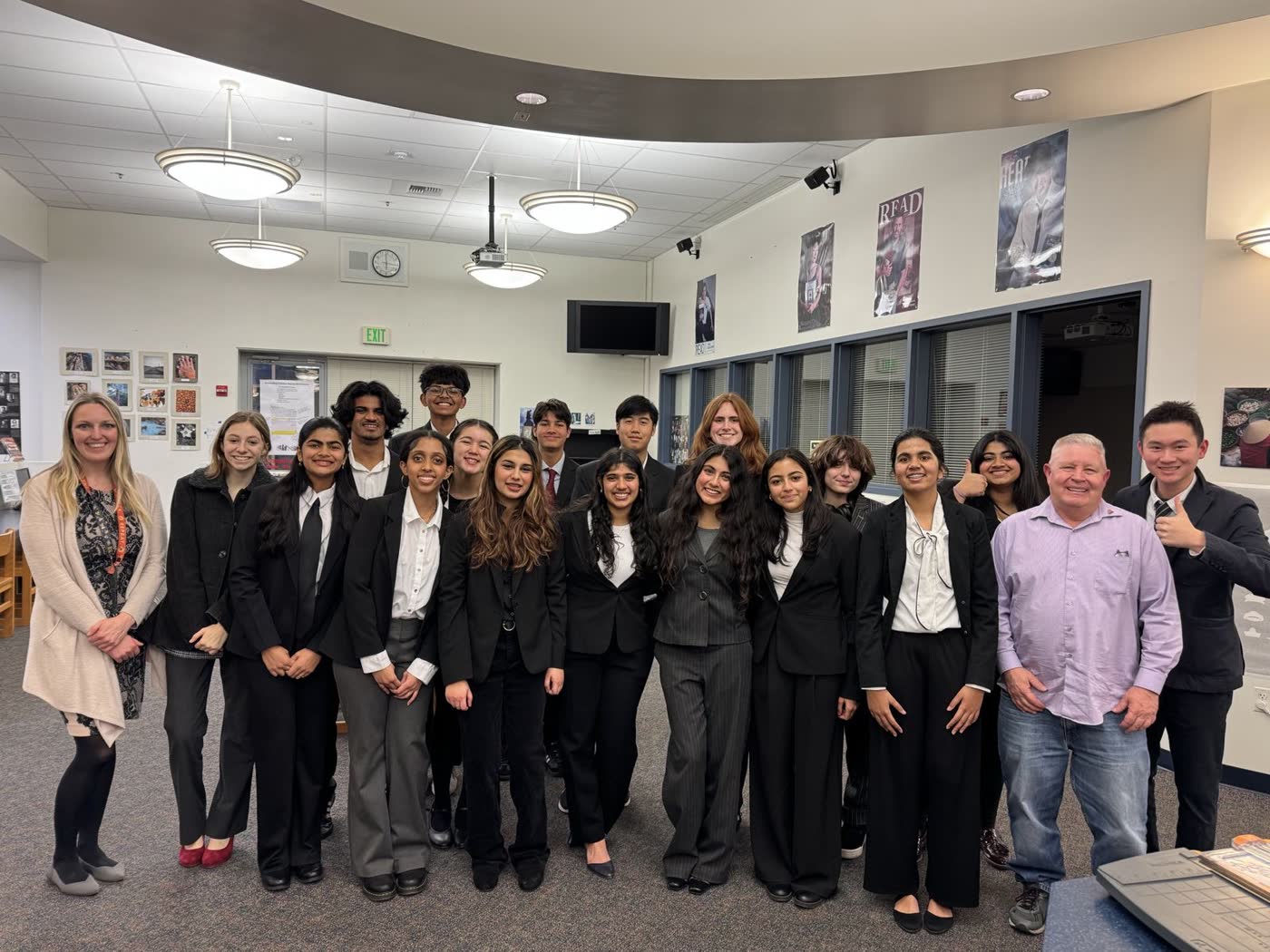 The full mock trial team with coaches