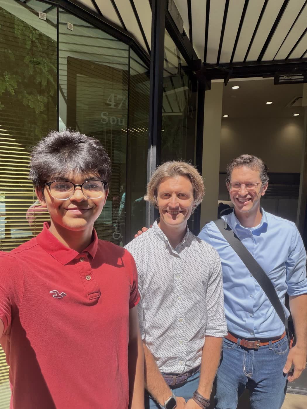 Vihaan with Dr. Matteo Zallio on the Stanford campus