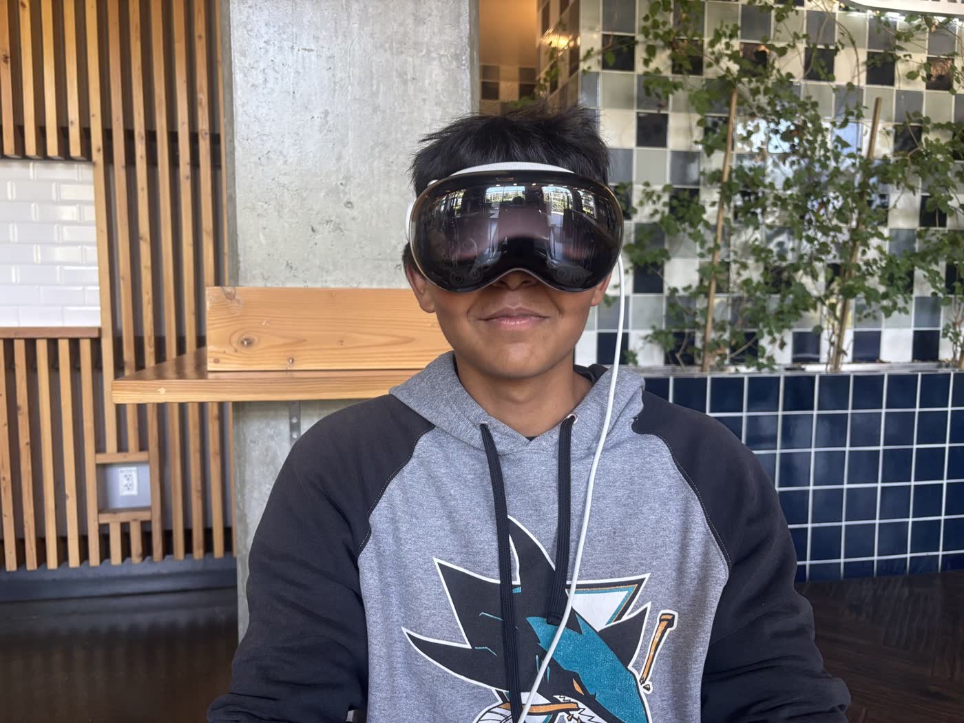 Vihaan wearing Apple Vision Pro